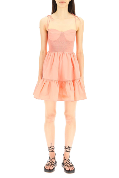 Shop Staud Landry Mini Dress In Pink