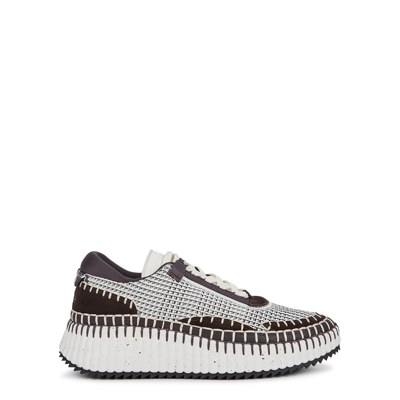 Shop Chloé Nama Monochrome Recycled Mesh Sneakers In Black