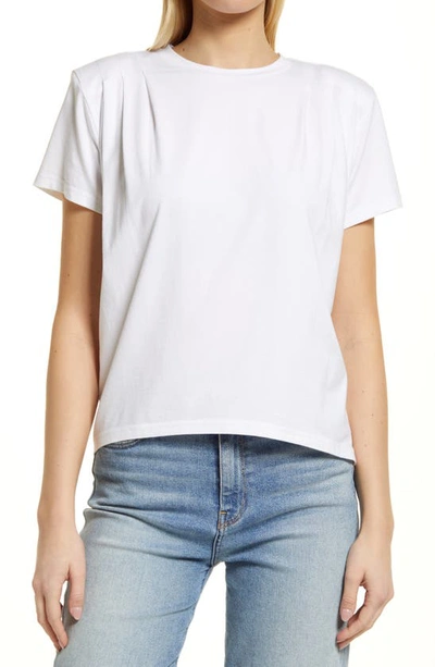 Shop Halogen Pleat Detail High-low T-shirt In White