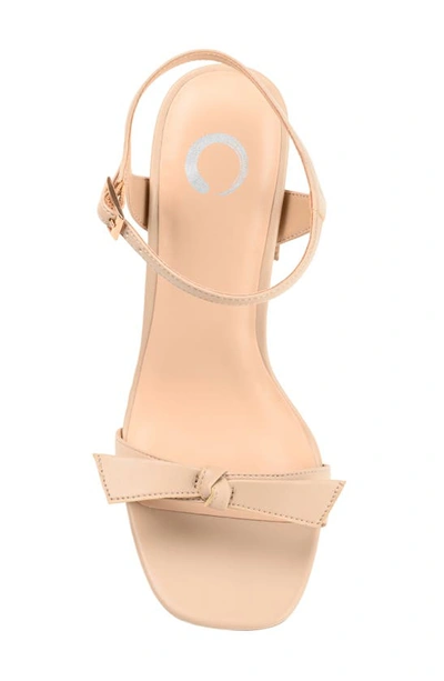Journee Collection Dianne Womens Round Open Toe Stacked Heel Pumps In Nude