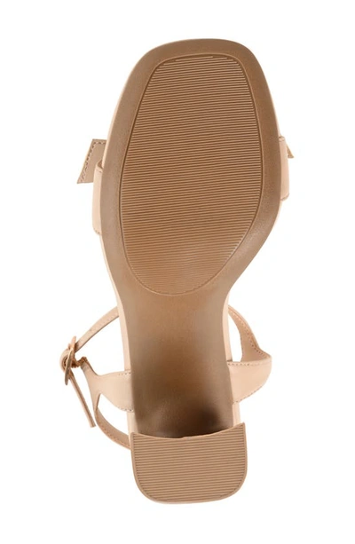 Journee Collection Dianne Womens Round Open Toe Stacked Heel Pumps In Nude