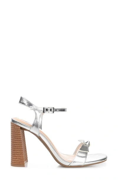 Journee Collection Dianne Womens Round Open Toe Stacked Heel Pumps In Silver