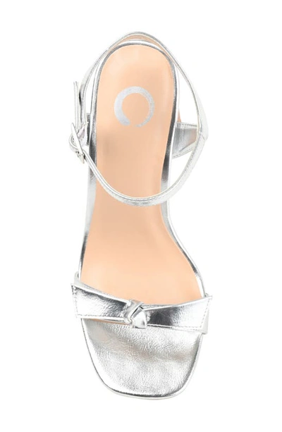 Journee Collection Dianne Womens Round Open Toe Stacked Heel Pumps In Silver