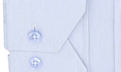 Lorenzo Uomo Trim Fit Pinstripe Dress Shirt In White/ Blue