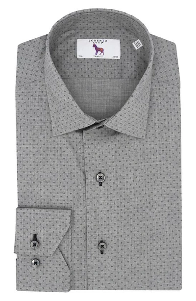 Shop Lorenzo Uomo Trim Fit Floral Dress Shirt In Smoke