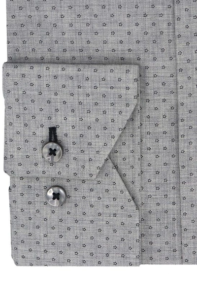 Shop Lorenzo Uomo Trim Fit Floral Dress Shirt In Smoke