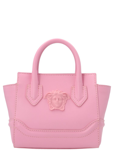 Shop Versace Kids Logo Plaque Top Handle Tote Bag In Pink