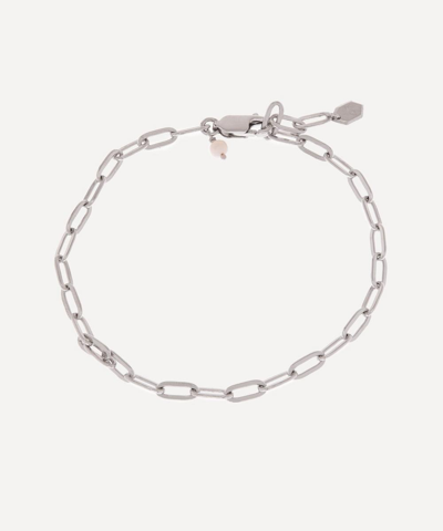 Shop Maria Black White Rhodium-plated Gemma Chain Bracelet In Silver