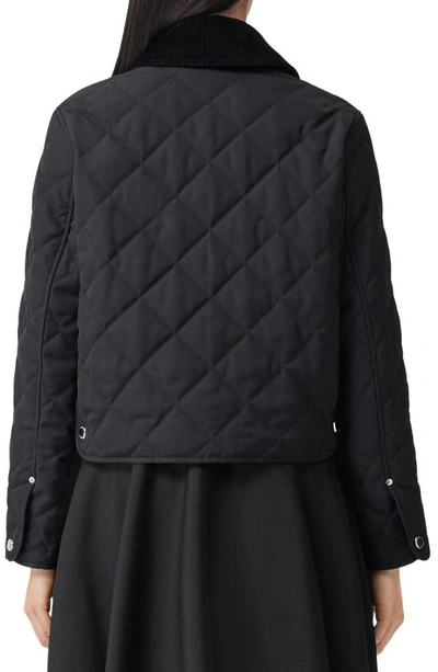 Shop Burberry Lanford Diamond Quilted Jacket In Black