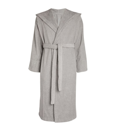 Shop Abyss & Habidecor Cotton Capuz Robe (large) In Silver
