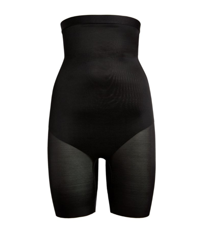 Shop Skims High-waist Shine Shorts In Black