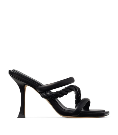 Shop Jimmy Choo Diosa 90 Leather Sandals In Black