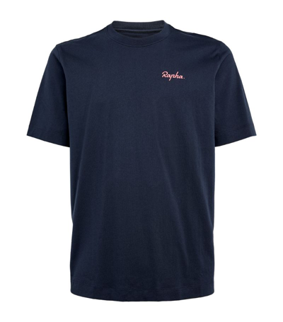 Shop Rapha Cotton Logo T-shirt In Blue
