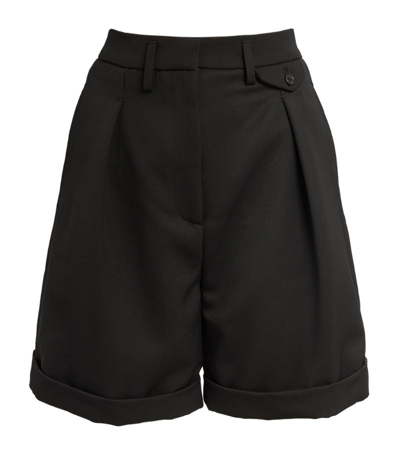 Shop Anine Bing Wool Liza Shorts In Black