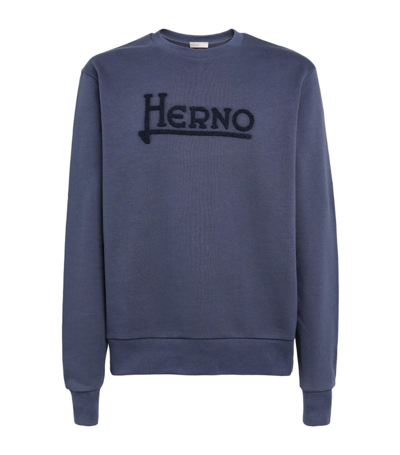 Shop Herno Resort Logo Sweatshirt In Blue