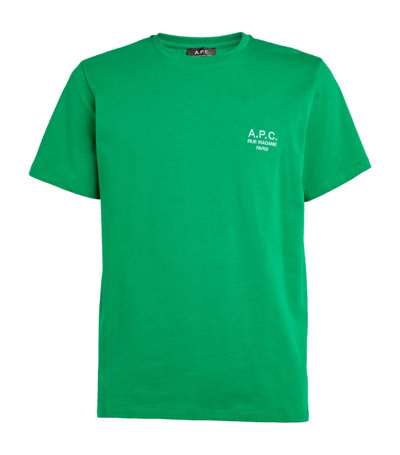 Shop Apc Organic Cotton Raymond T-shirt In Green