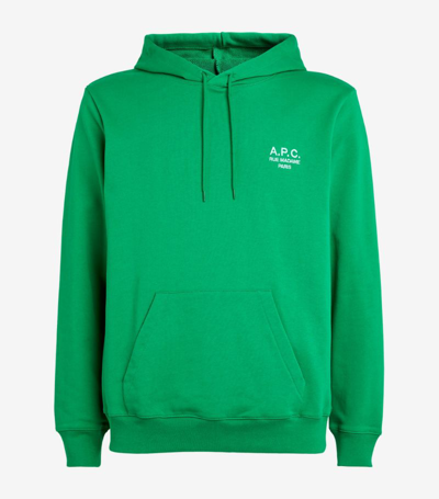 Shop Apc Organic Cotton Marvin Hoodie In Green
