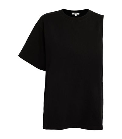 Shop Agolde Della Asymmetric T-shirt In Black