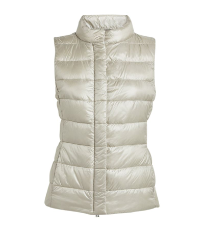 Shop Herno Quilted Gilet In Grey