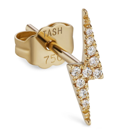 Shop Maria Tash Diamond Lightning Bolt Single Stud Earring (11mm) In Gold