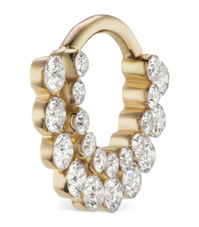 Shop Maria Tash Yellow Gold Invisible Diamond Apsara Hoop Earring (6.5mm)