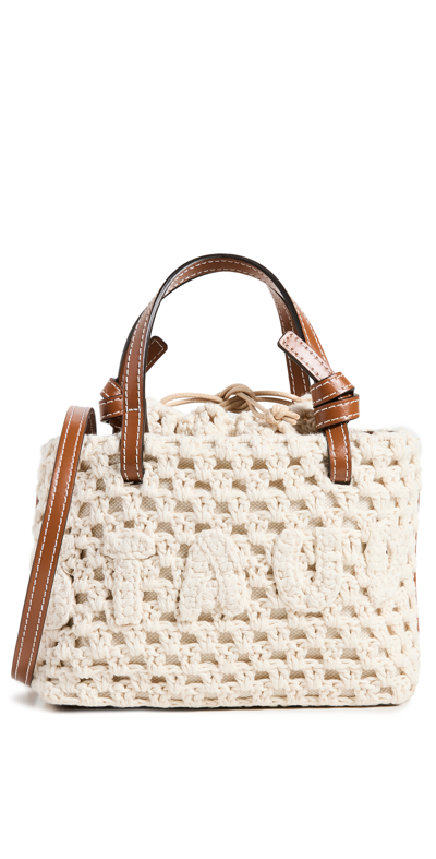 Shop Staud Crochet Ria Bag In Cream