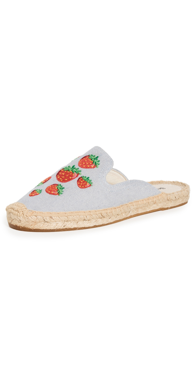 Shop Soludos Strawberry Patch Platform Espadrilles In Chambray