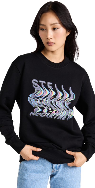 Shop Stella Mccartney Glitch Logo Sweatshirt In Black