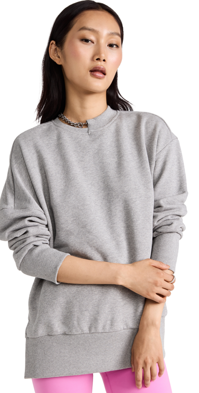 Shop Stella Mccartney Falabella Chain Detail Sweatshirt In Light Grey Melange