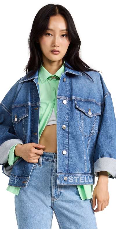 Shop Stella Mccartney Oversized Denim Jacket In Medium Blue