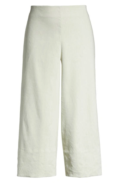 Vince Wide Leg Linen Blend Cropped Pants In Light Dove