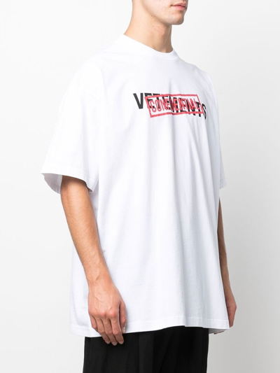 Shop Vetements Confidential Logo T-shirt In White