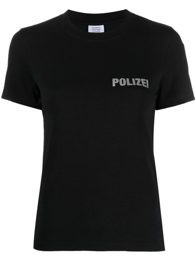 Shop Vetements Polizei Fitted T-shirt In Black