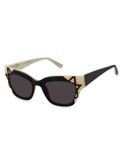 Shop Lamb Women's 49mm Clubmaster Cat Eye Sunglasses In Black