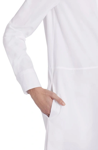 Shop Jil Sander Long Sleeve Organic Cotton Poplin Shirtdress In Optic White