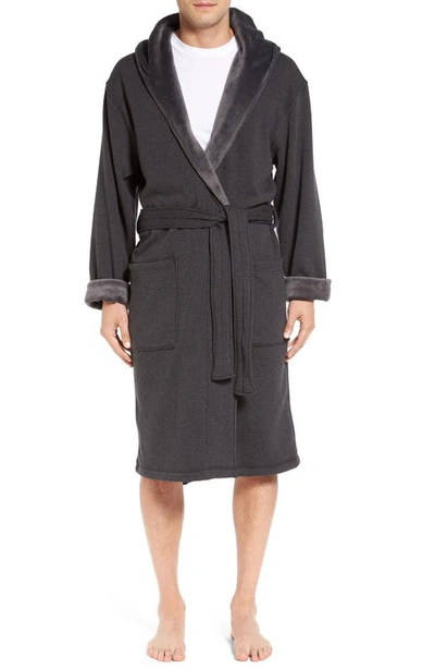 Ugg Men's Brunswick Hooded Robe In Black Bear Heather | ModeSens