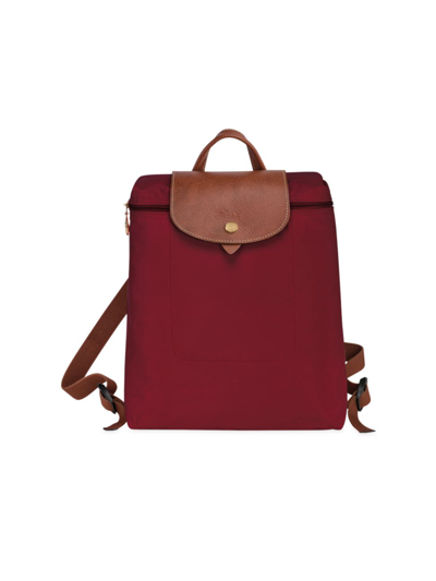 Shop Longchamp Women's Le Pliage Backpack In Red