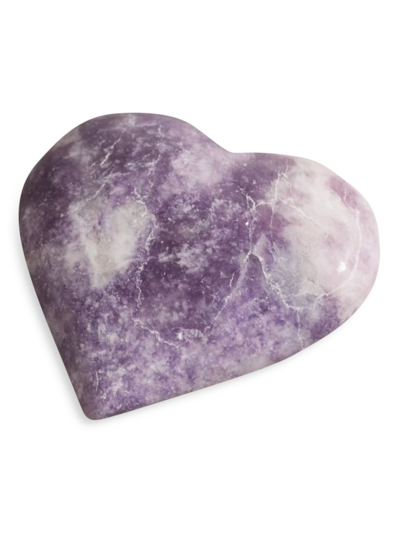 Shop Jia Jia Lepidolite Heart Crystal In Purple