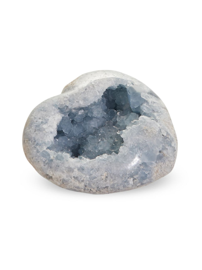 Shop Jia Jia Heart-shaped Celestine Crystal In Blue