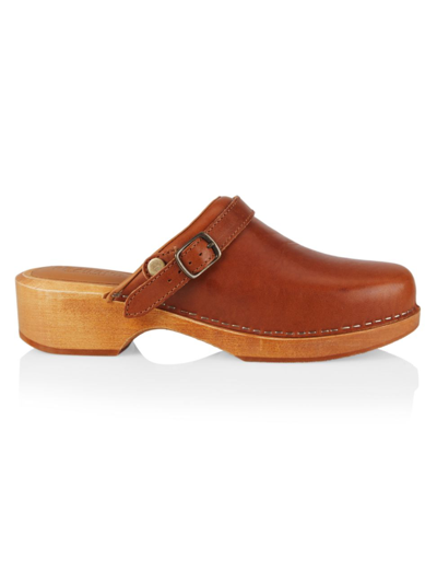 Shop Re/done Women's 70s Classic Leather Clogs In Cuoio Leather