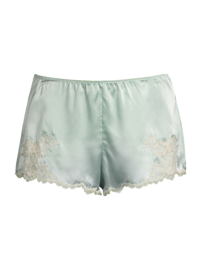 Shop Josie Natori Women's Lolita Standard-fit Lace-trim Silk Shorts In Cloud