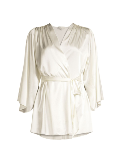 Shop Fleur Du Mal Women's Satin Short Robe In Ivory
