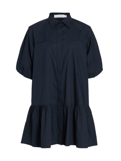 Shop Jonathan Simkhai Standard Women's Crissy Cotton Poplin Mini Shirtdress In Midnight