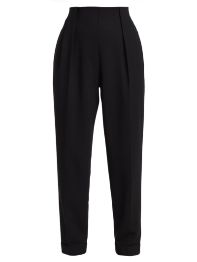 Shop Lafayette 148 Women's Waverly Pleated-front Pants In Black