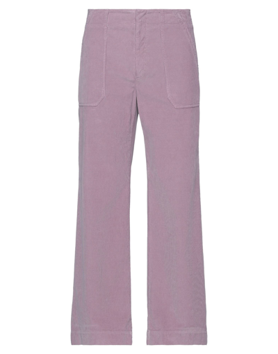 Shop Slowear Incotex Woman Pants Pastel Pink Size 8 Cotton, Elastane