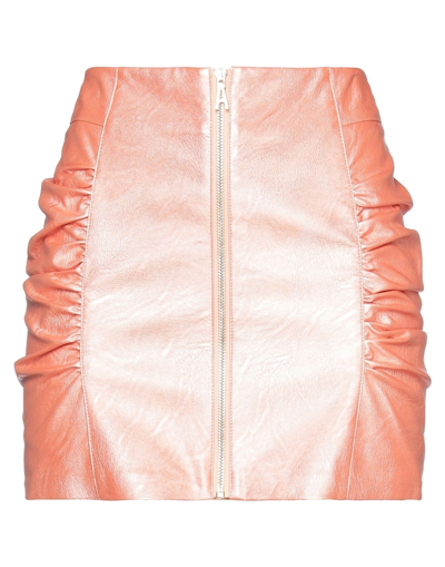 Shop Aniye By Woman Mini Skirt Salmon Pink Size M Polyurethane, Viscose