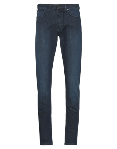 Shop Emporio Armani Man Jeans Blue Size 31w-32l Cotton, Elastomultiester, Eco Polyester