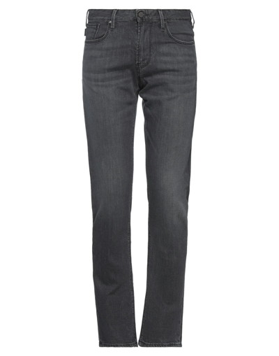 Shop Emporio Armani Man Jeans Black Size 31w-32l Cotton, Elastane