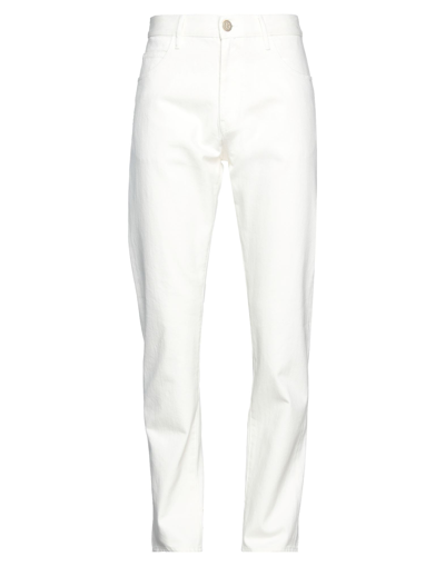 Shop Giorgio Armani Man Jeans White Size 33w-32l Cotton, Elastane