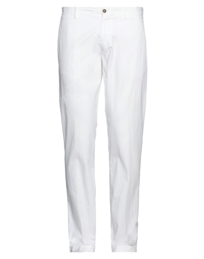 Shop Berwich Man Pants White Size 30 Cotton, Elastane